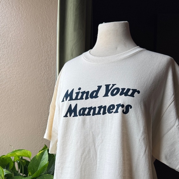 Tops - SAMPLE: Parker Goods Mind Your Manners Minimalist Screen Printed Tee